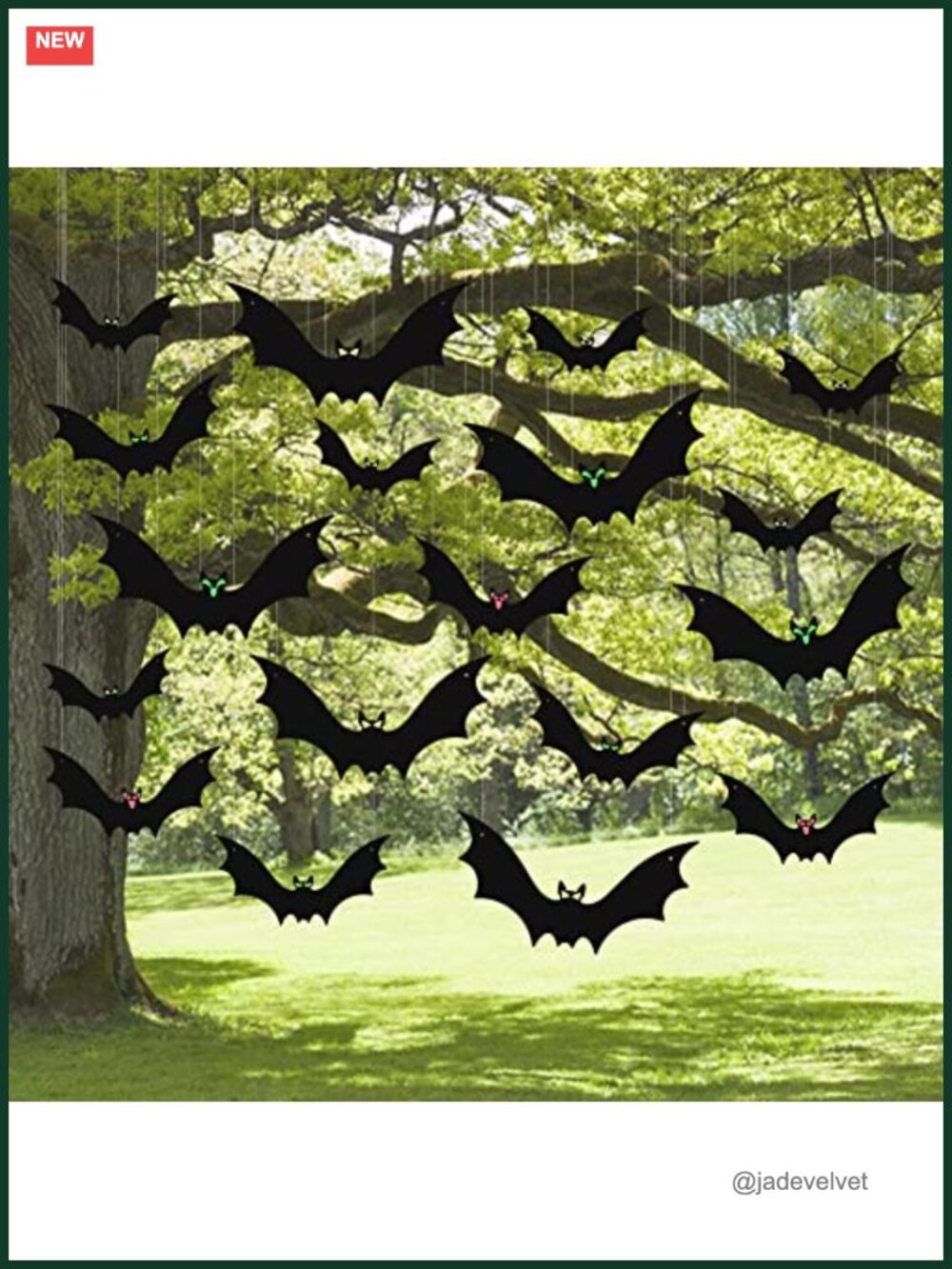 18 Pcs Hanging Bats Halloween Decoration Plastic Outdoor Yard